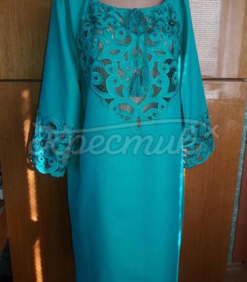 Платье с вышивкой ришелье "Цветочная роскошь" фото